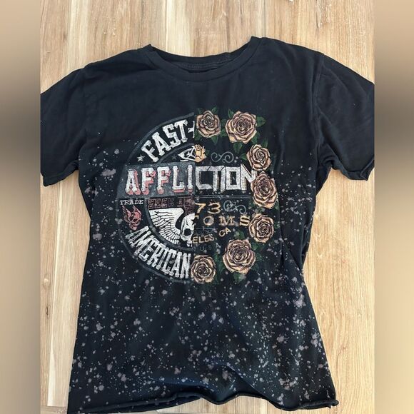 Affliction Lace Up Back Tee S - Picture 1 of 5